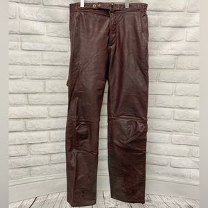 Vintage Taurus Leather Pant 34 Burgundy Brown